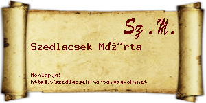 Szedlacsek Márta névjegykártya